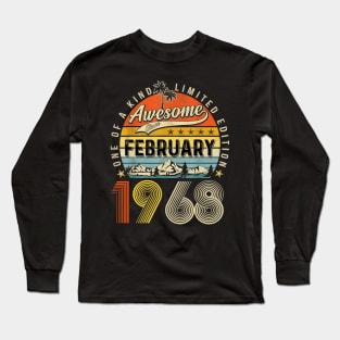 Awesome Since February 1968 Vintage 55th Birthday Long Sleeve T-Shirt
